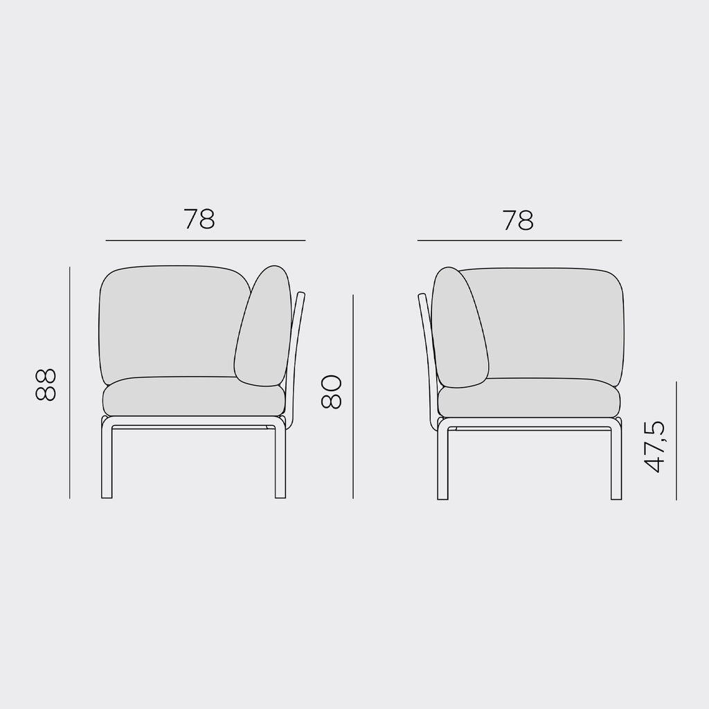 Komodo Elemento Angolo corner sofa unit for the Komodo 5 sofa.