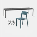 Dining Set - Rio 210 Extending Table & Trill Armless Chairs