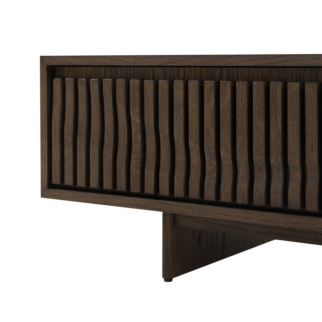 Walnut sideboard with wavy panel design