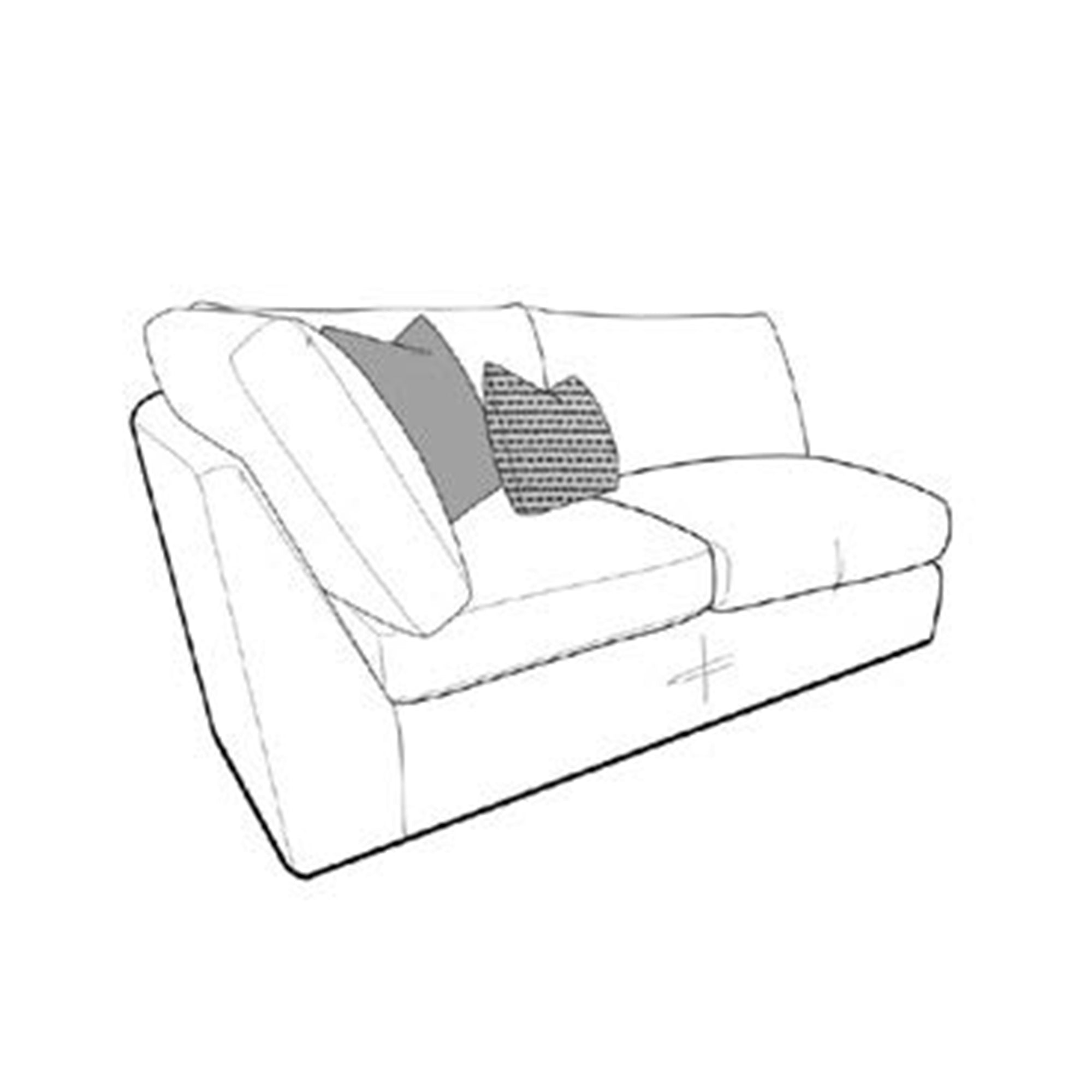 Long corner unite line drawing from the Carnaby sofa collection