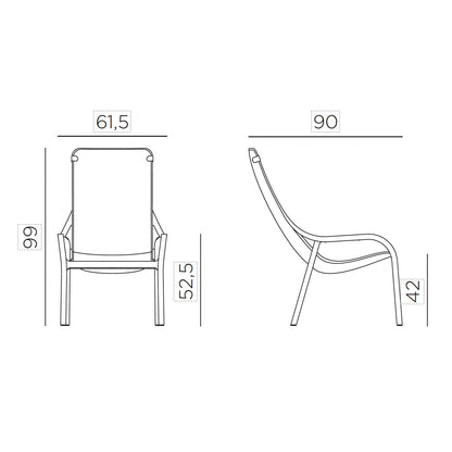 Garden Set - x2 Net Lounge Chairs By Nardi - White