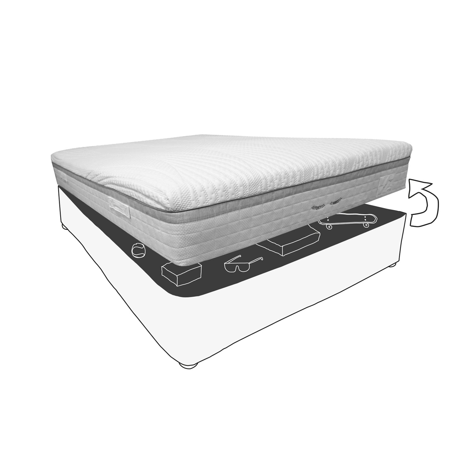 Double - Mattress & Ottoman Storage