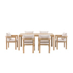 Madeira dining set with 6 dining chairs on a white background 5061087227341