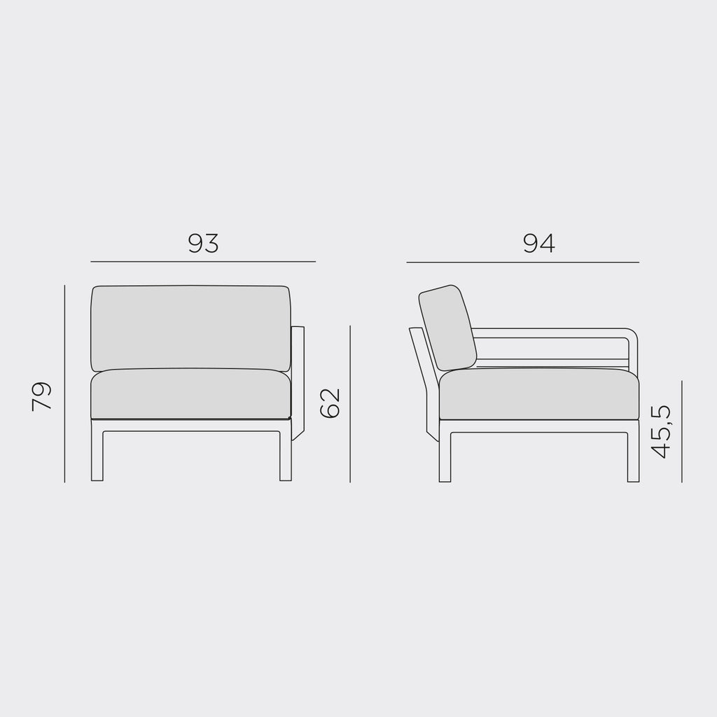 Maximo Module 1 Arm Unit By Nardi Outdoor - Olive