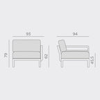 Maximo Module 1 Arm Unit By Nardi Outdoor - Olive