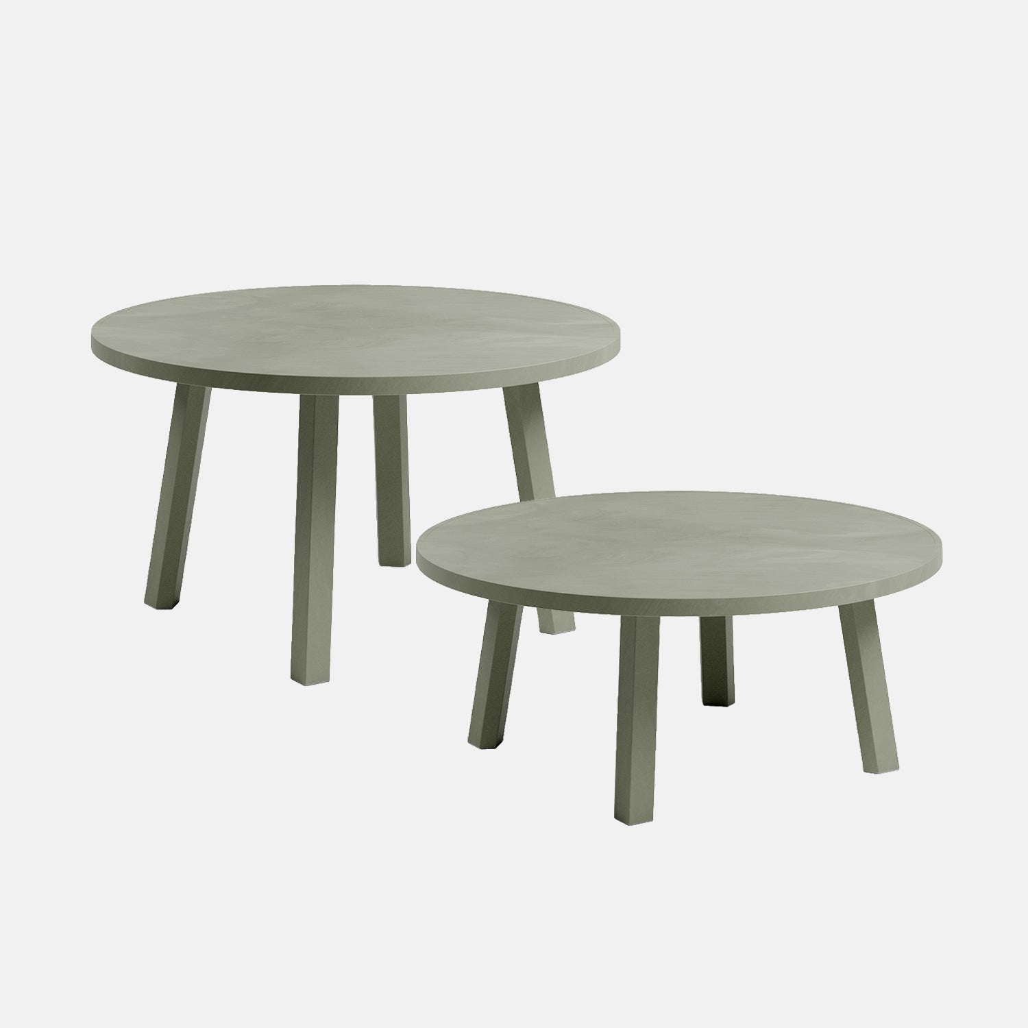 Maximo maxi and mini coffee table set of two tables on a grey background.