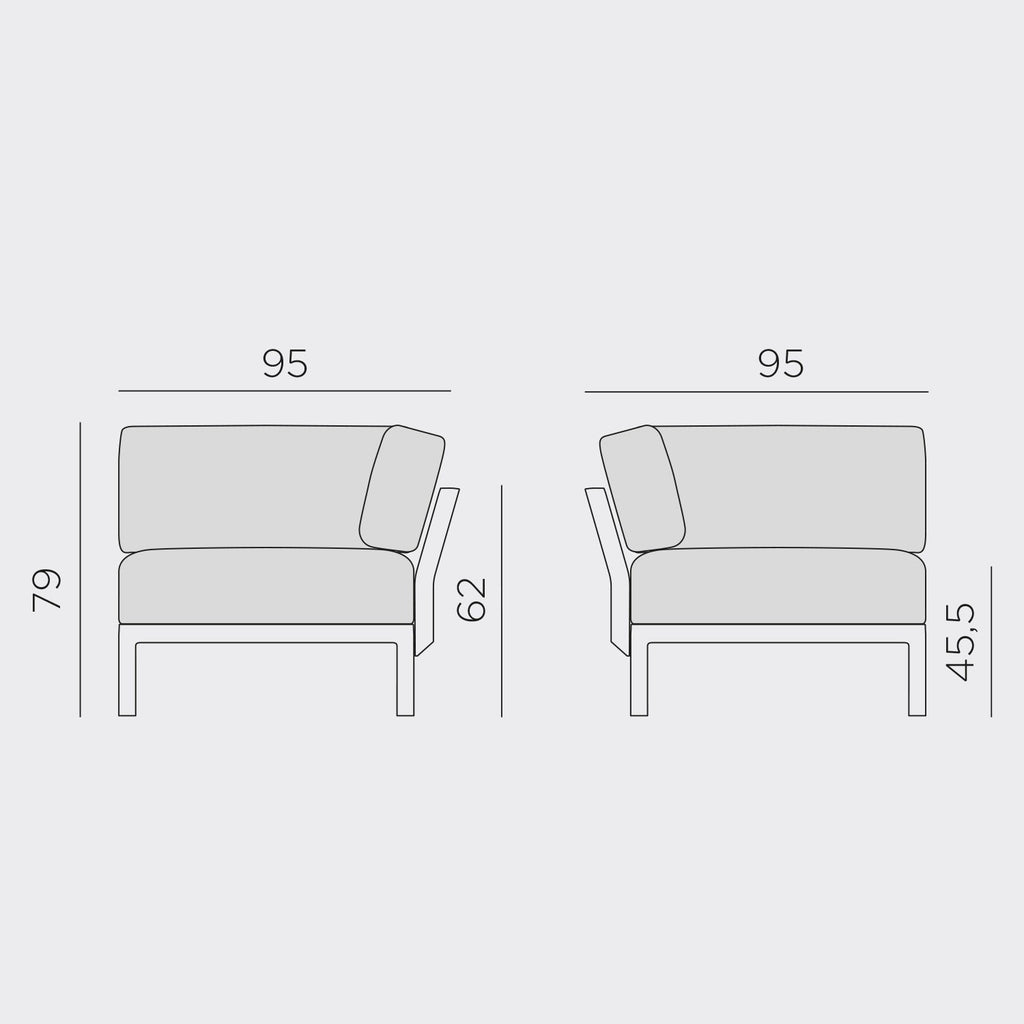 Maximo Module Corner Unit By Nardi Outdoor - White