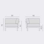 Maximo Module Corner Unit By Nardi Outdoor - White