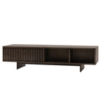 Modern walnut coffee table with clean lines and drawer