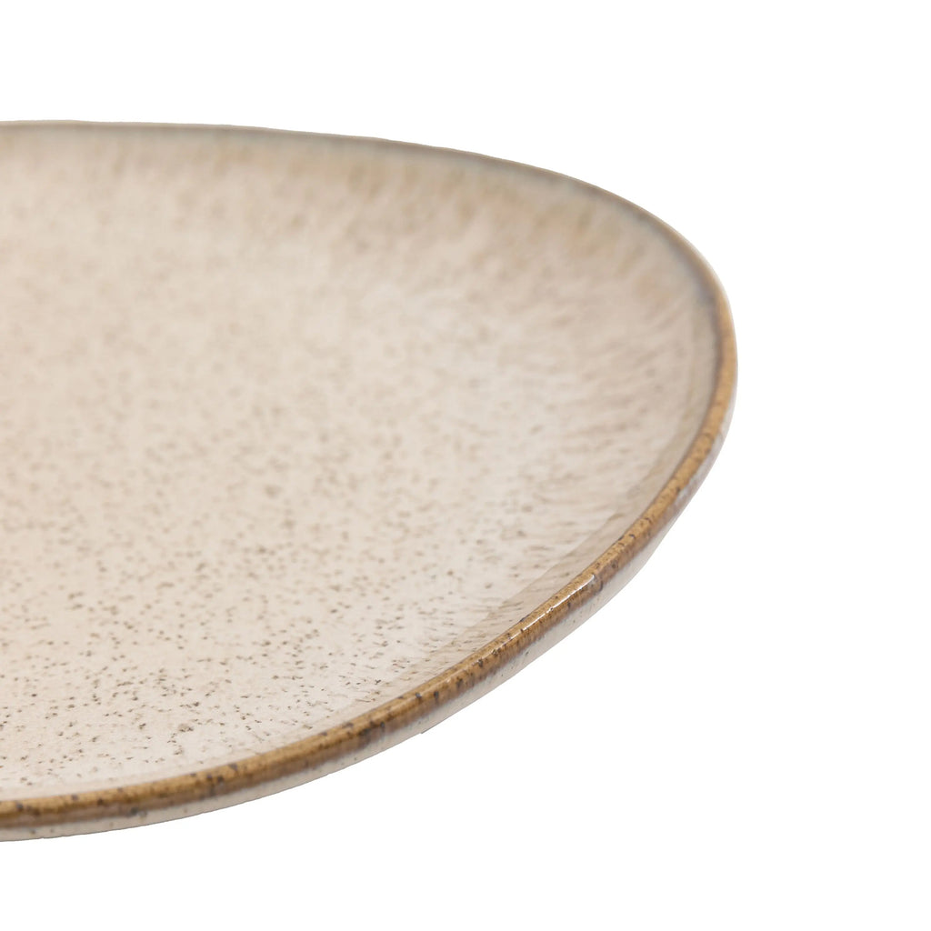 White oatmeal side plate for breakfast and dessert serving