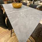 CLEARANCE - Modena Stone Table & 4x Chairs (Grey or Brown)