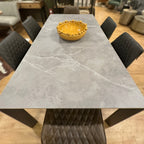 CLEARANCE - Modena Stone Table & 4x Chairs (Grey or Brown)