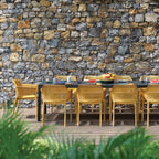 Hard wearing and uv resistant outdoor chairs. We love the Net garden chair which pairs with the Rio 140 or 210 dining table.