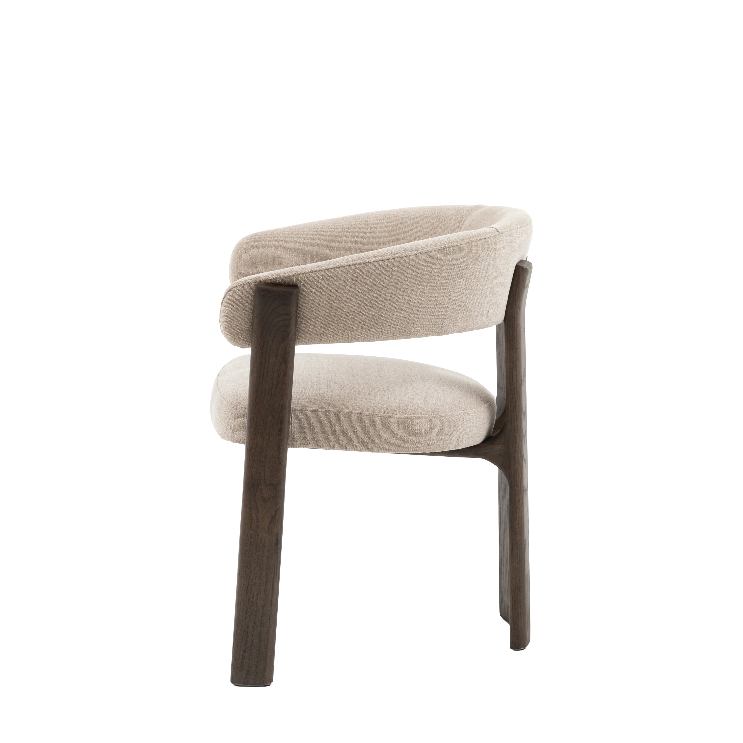Modern chair with beige cushioned seat and backrest