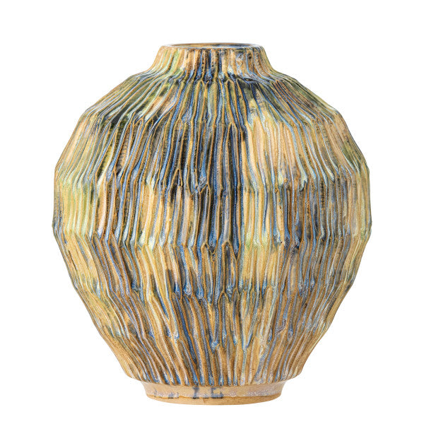 Ceramic brown vase with matte finish and natural texture