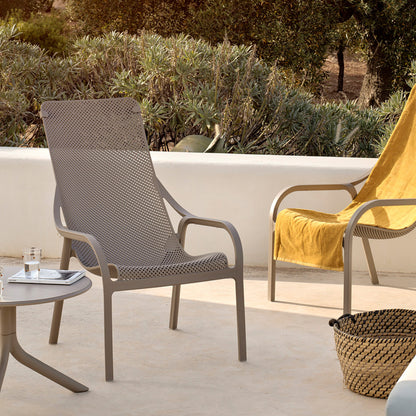 Garden Set - x2 Net Lounge Chairs By Nardi - Taupe