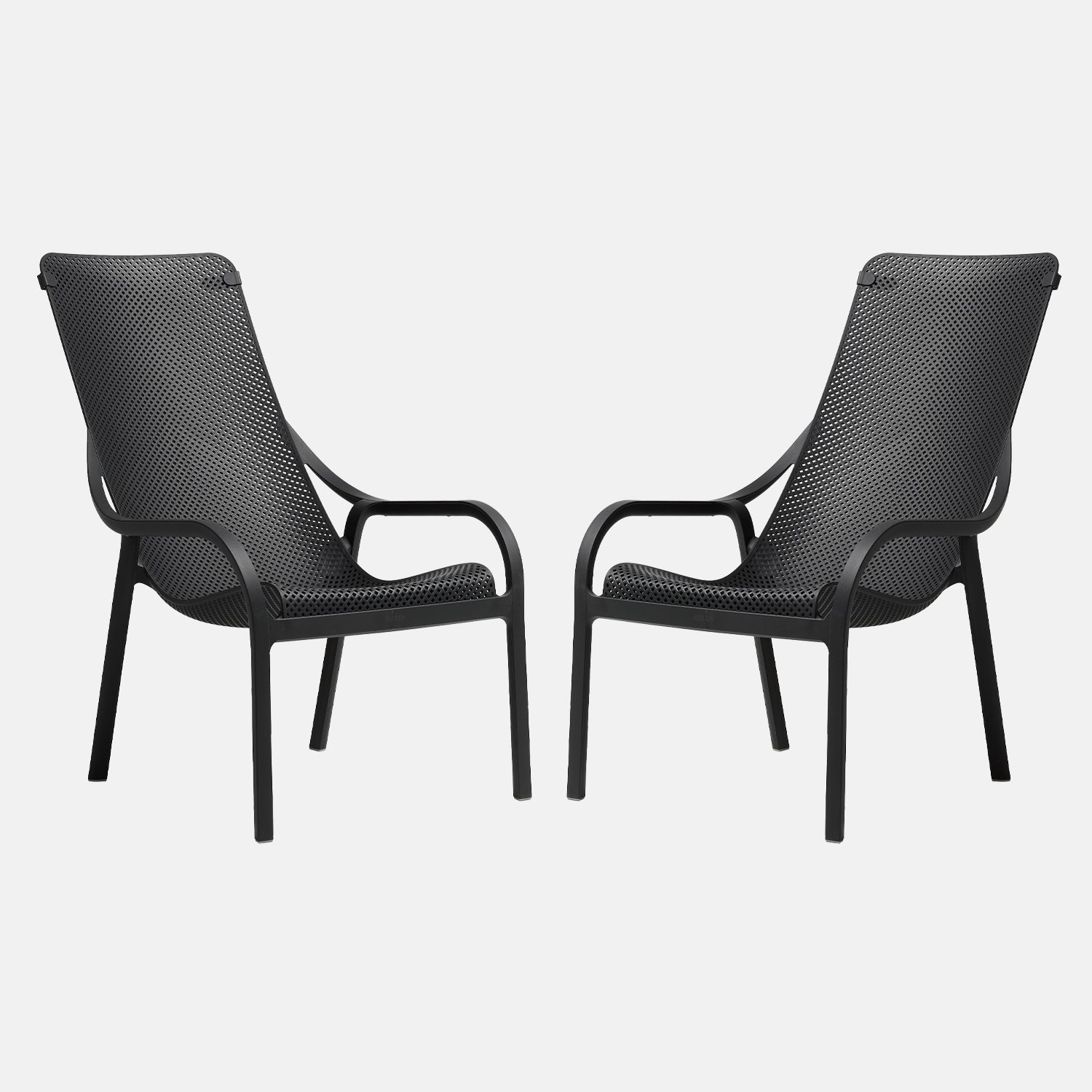 Antracite or Anthracite black net lounge garden chairs.