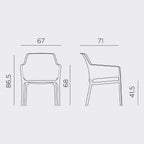 With a seat height of 41.5cm the net relax chair has plenty of room for a back and seat cushion to make this garden chair even more comfortable.