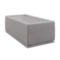 Willa Rectangular Upholstered Table With Glass Top