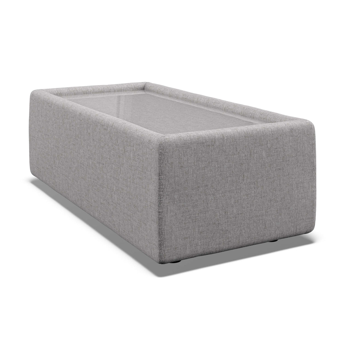 Willa Rectangular Upholstered Table With Glass Top