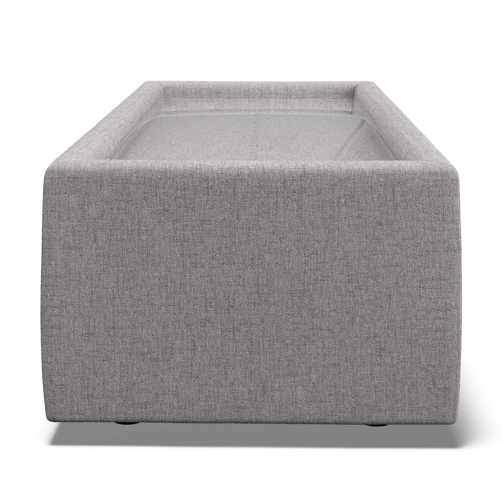 Willa Rectangular Upholstered Table With Glass Top