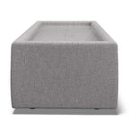 Willa Rectangular Upholstered Table With Glass Top