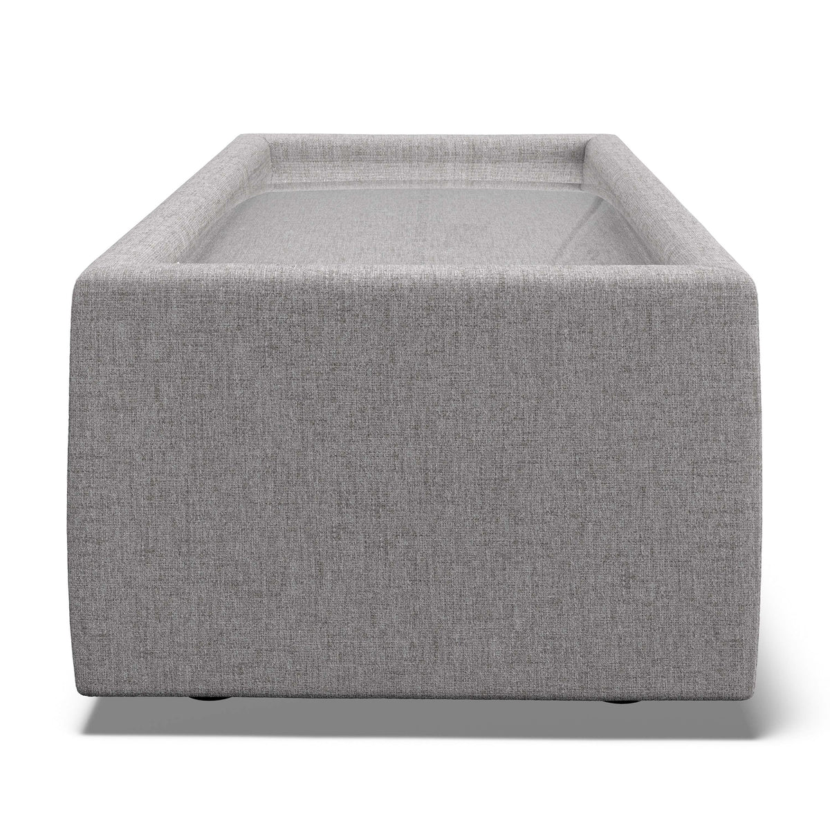 Willa Rectangular Upholstered Table With Glass Top