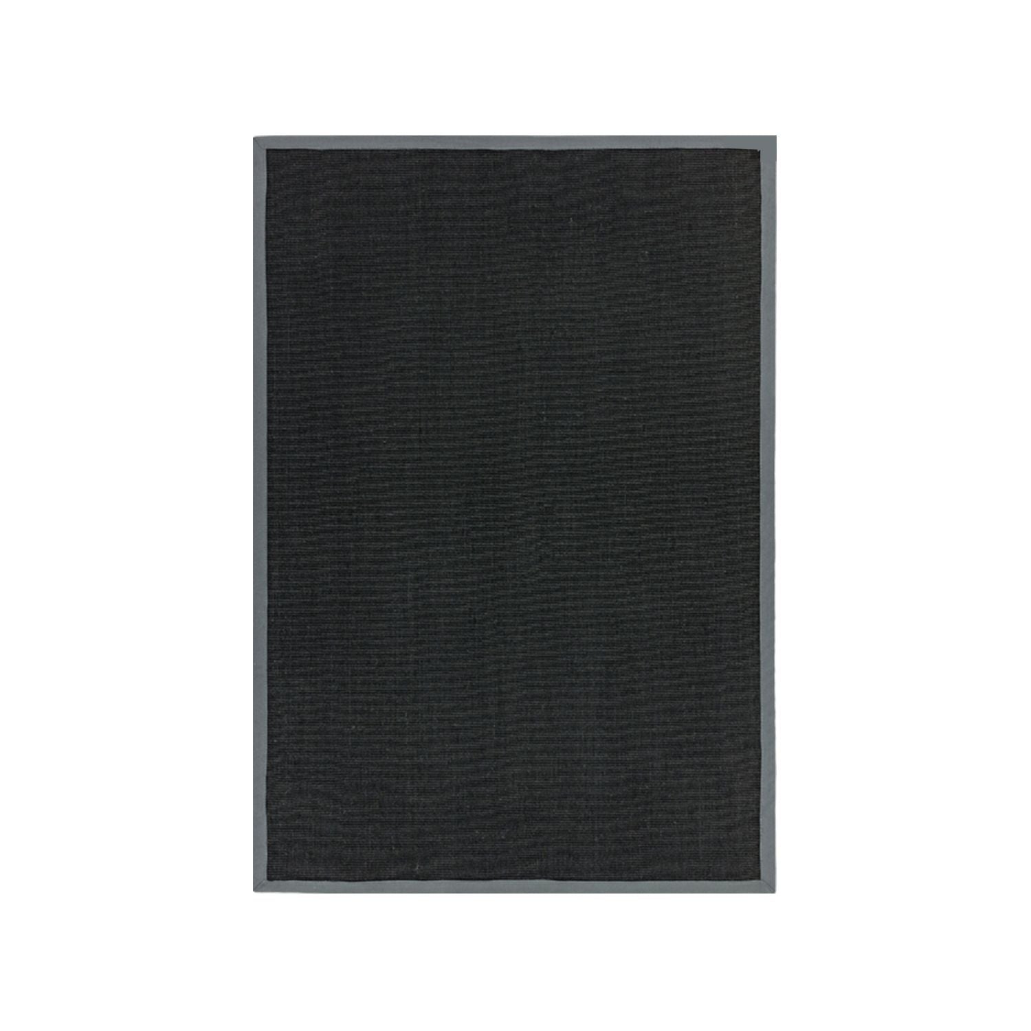 Sisal Floor Rug - Black/Grey Border