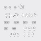 View the measurements of the Fama Paradis modular sofa.