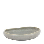 Modern stoneware pasta bowl with grey glaze finish