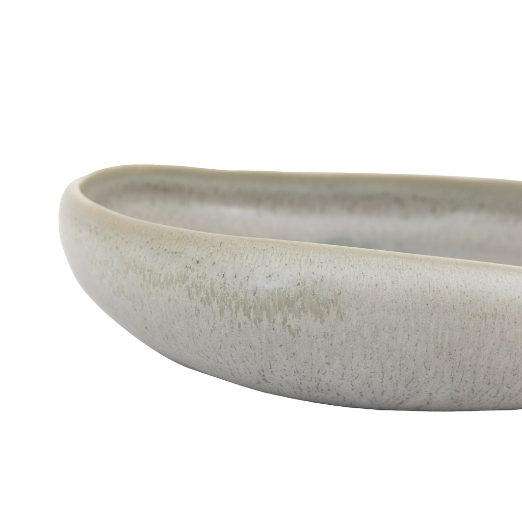 Minimalist pasta bowl with smooth glaze finish in grey