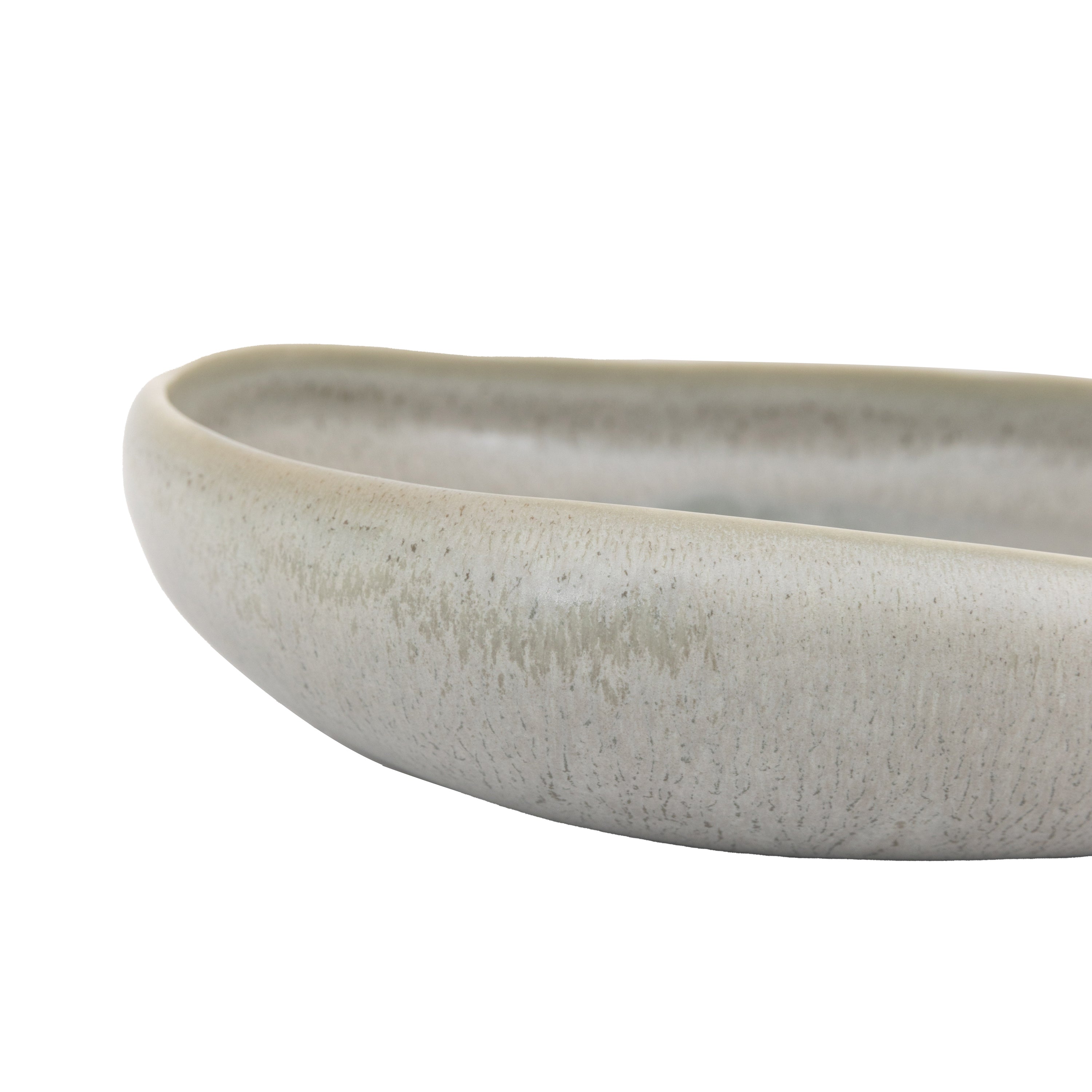 Minimalist pasta bowl with smooth glaze finish in grey