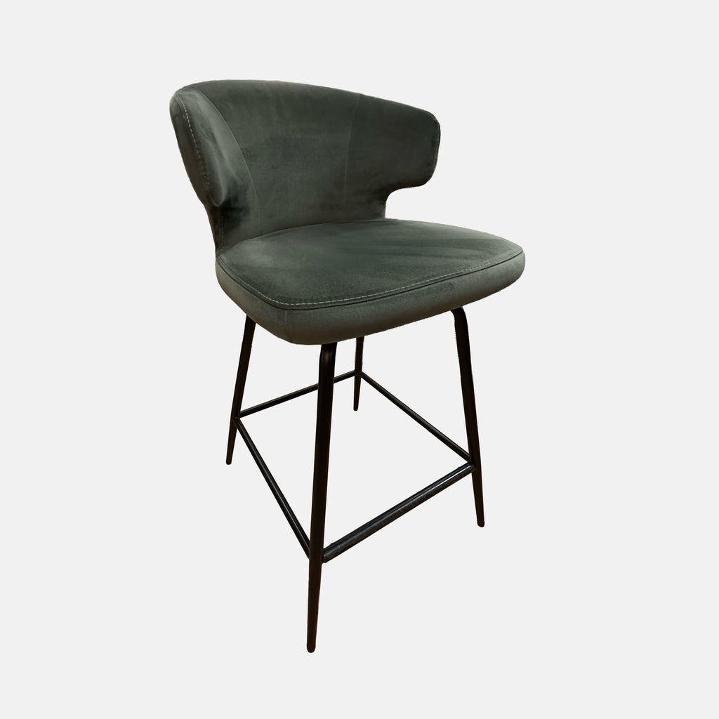 CLEARANCE - Pearl Bar Stool, Set of 2 - Green Velvet