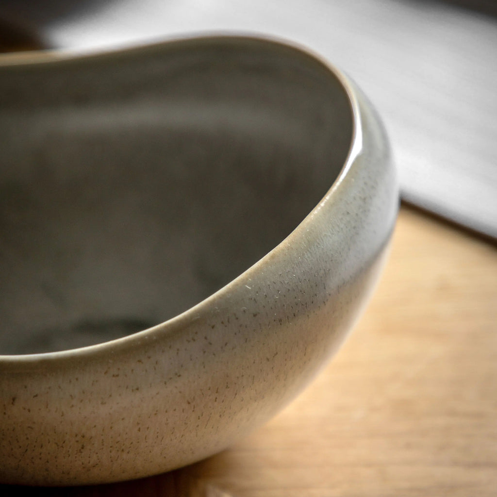 Pebble glaze ceramic bowl in a soft stone finish