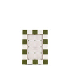 Modern 6x4 picture frame in white and green finish