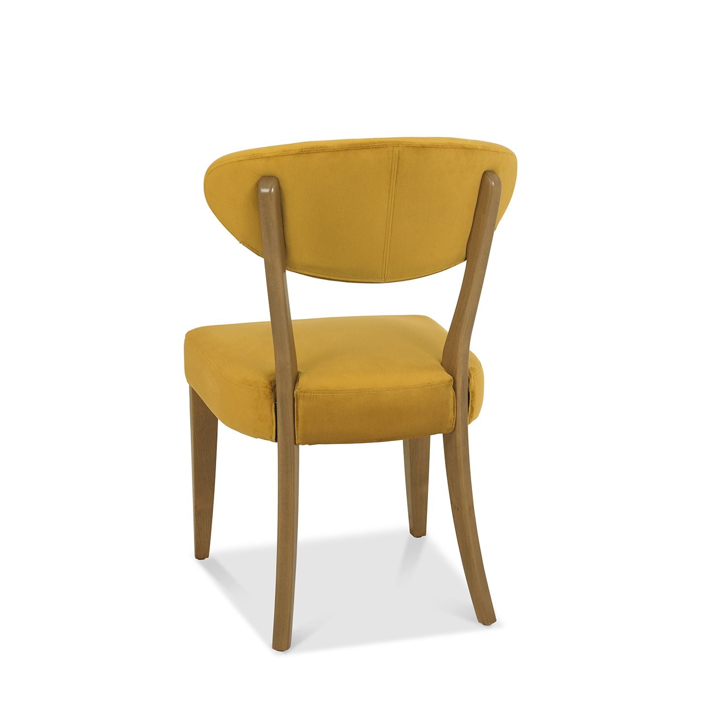 Oak Dining Chair - Dark Mustard Velvet
