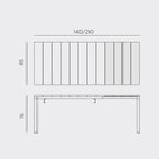 140-210 extending garden dining table, great for outdoor events & parties.