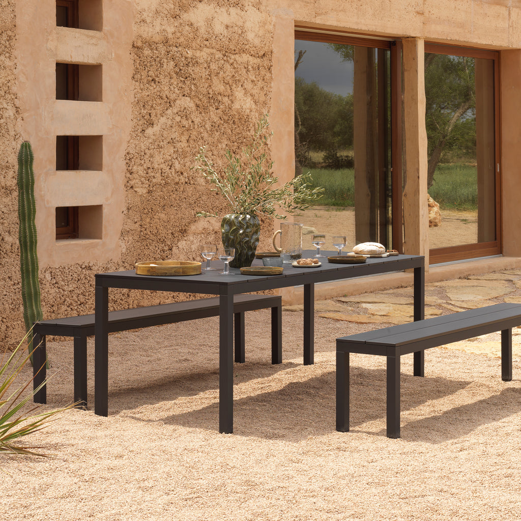 Nardi Dining Set - x2 Rio Aluminium Benches & Rio 210cm Table