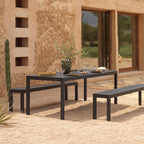 Nardi Dining Set - x2 Rio Aluminium Benches & Rio 210cm Table
