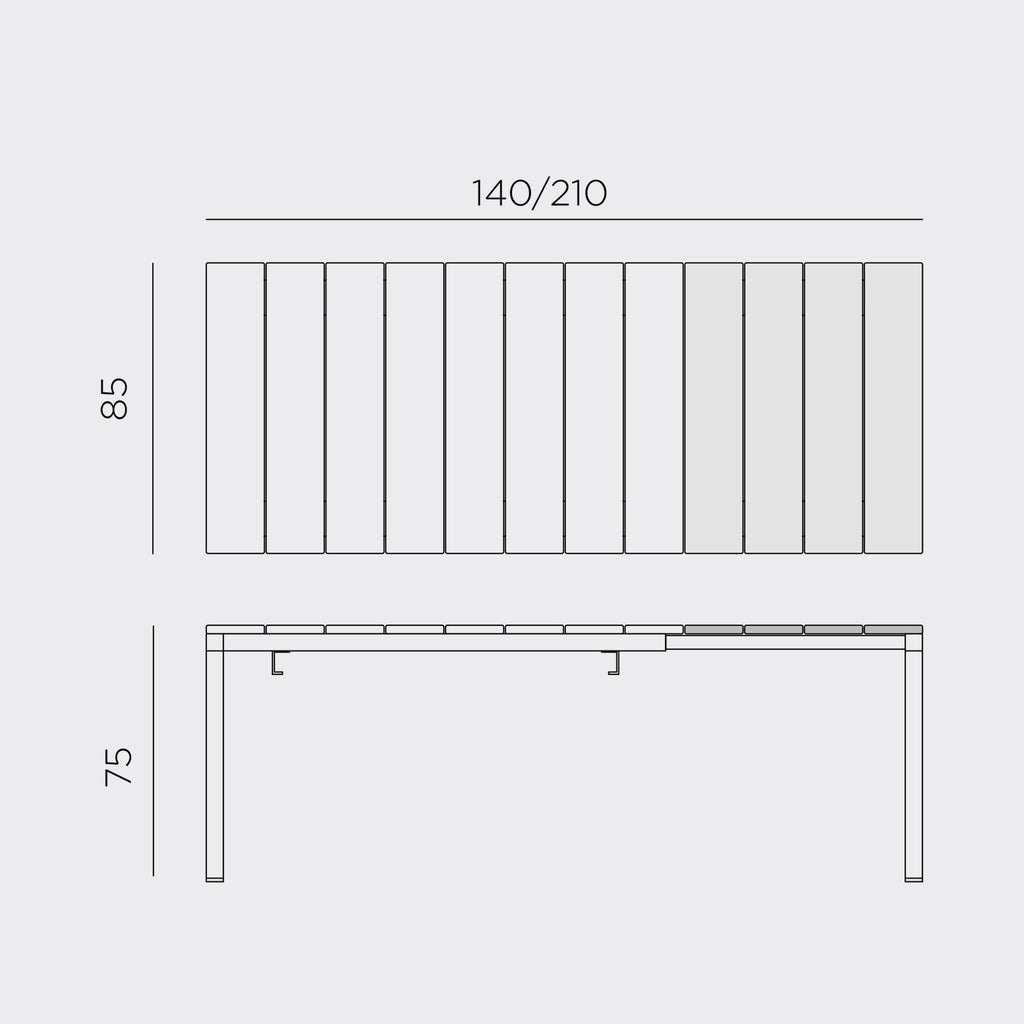 Extend your outdoor table to accommodate more guests and your garden party! Rio Alu 140cm.