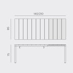 Extend your outdoor table to accommodate more guests and your garden party! Rio Alu 140cm.