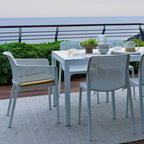 Shop the Rio 140 garden table & pair with net relax dining chairs for a beautiful outdoor set.