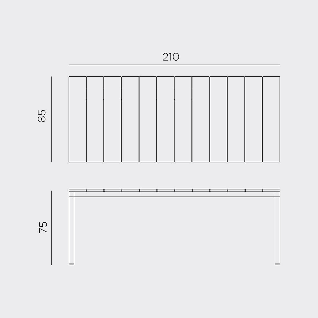 Rio Alu table - High quality Italian recyclable garden table.