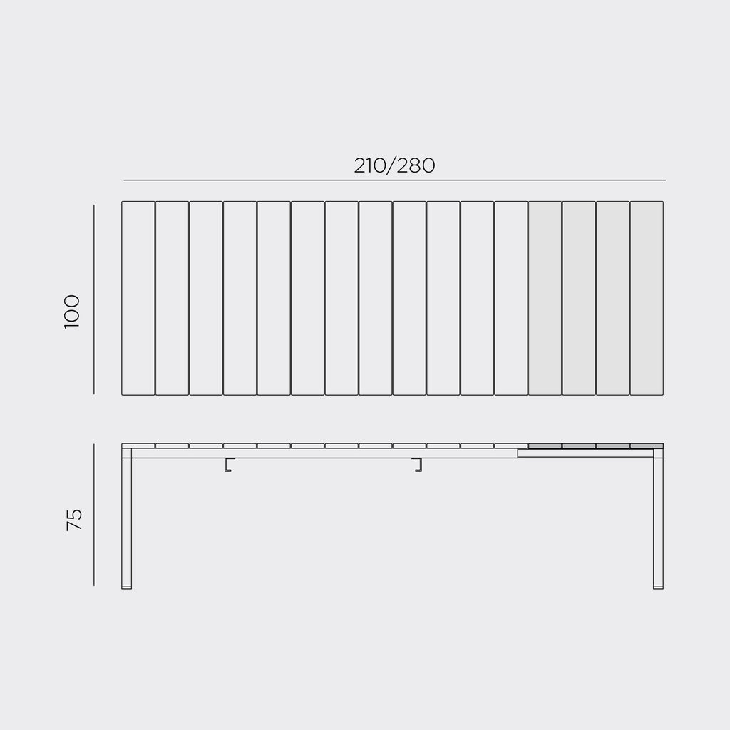 The Rio Alu 210 can be extended to a whopping 280cm. See the measurements and more details online.