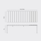 The Rio Alu 210 can be extended to a whopping 280cm. See the measurements and more details online.