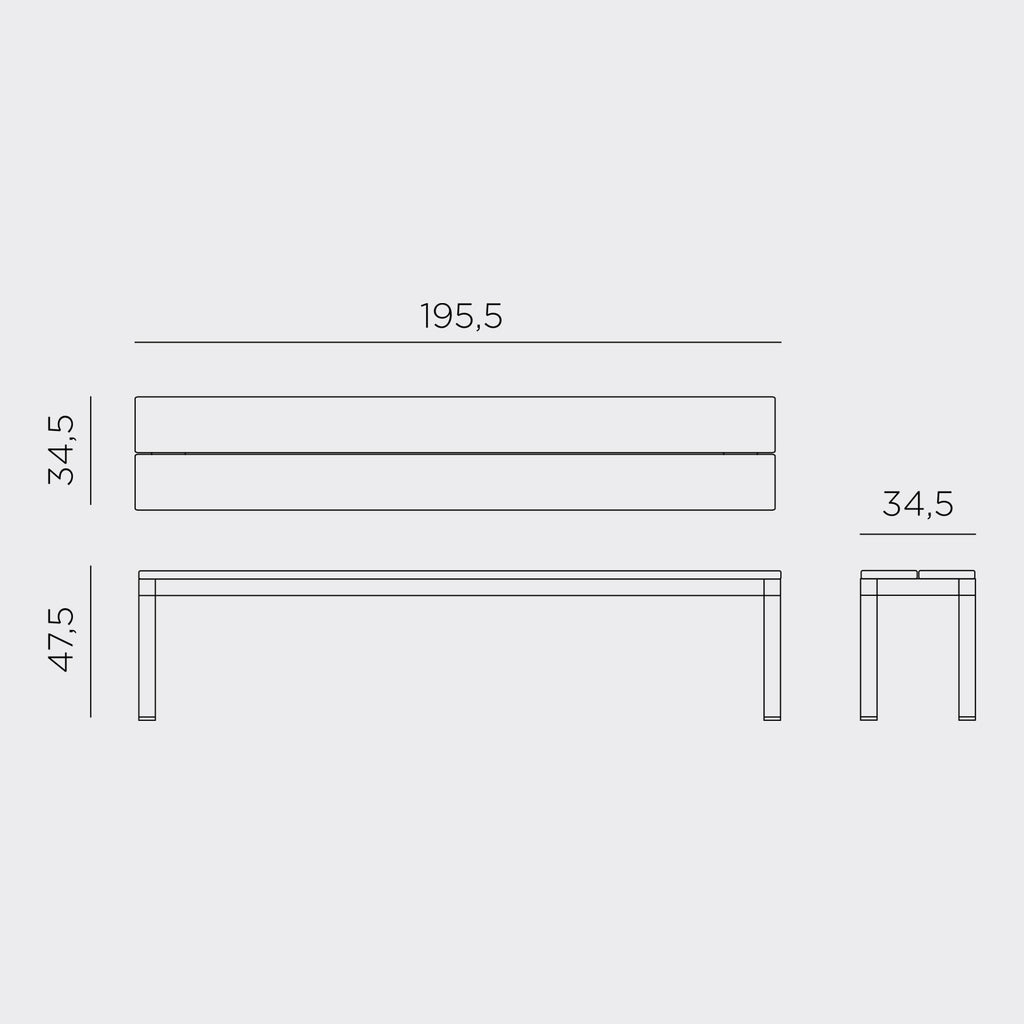 Measurements for Rio Garden Bench 