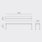 Measurements for Rio Garden Bench 