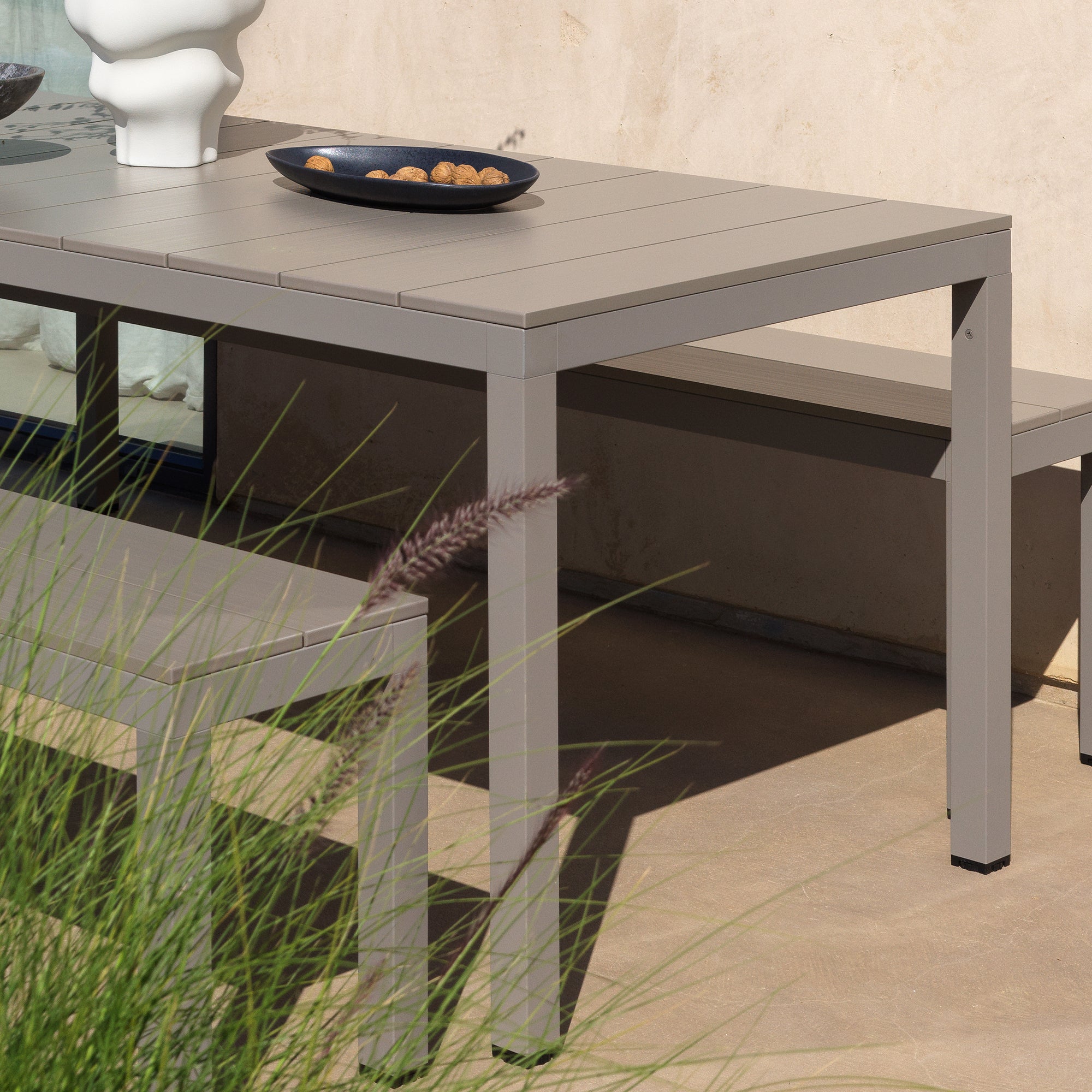 Nardi Dining Set - x2 Rio Aluminium Benches & Rio 210cm Table