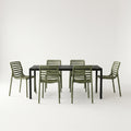 Nardi Dining Set - Rio 140 Extending Table & Doga Armless Chairs
