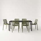 Nardi Dining Set - Rio 140 Extending Table & Doga Armless Chairs